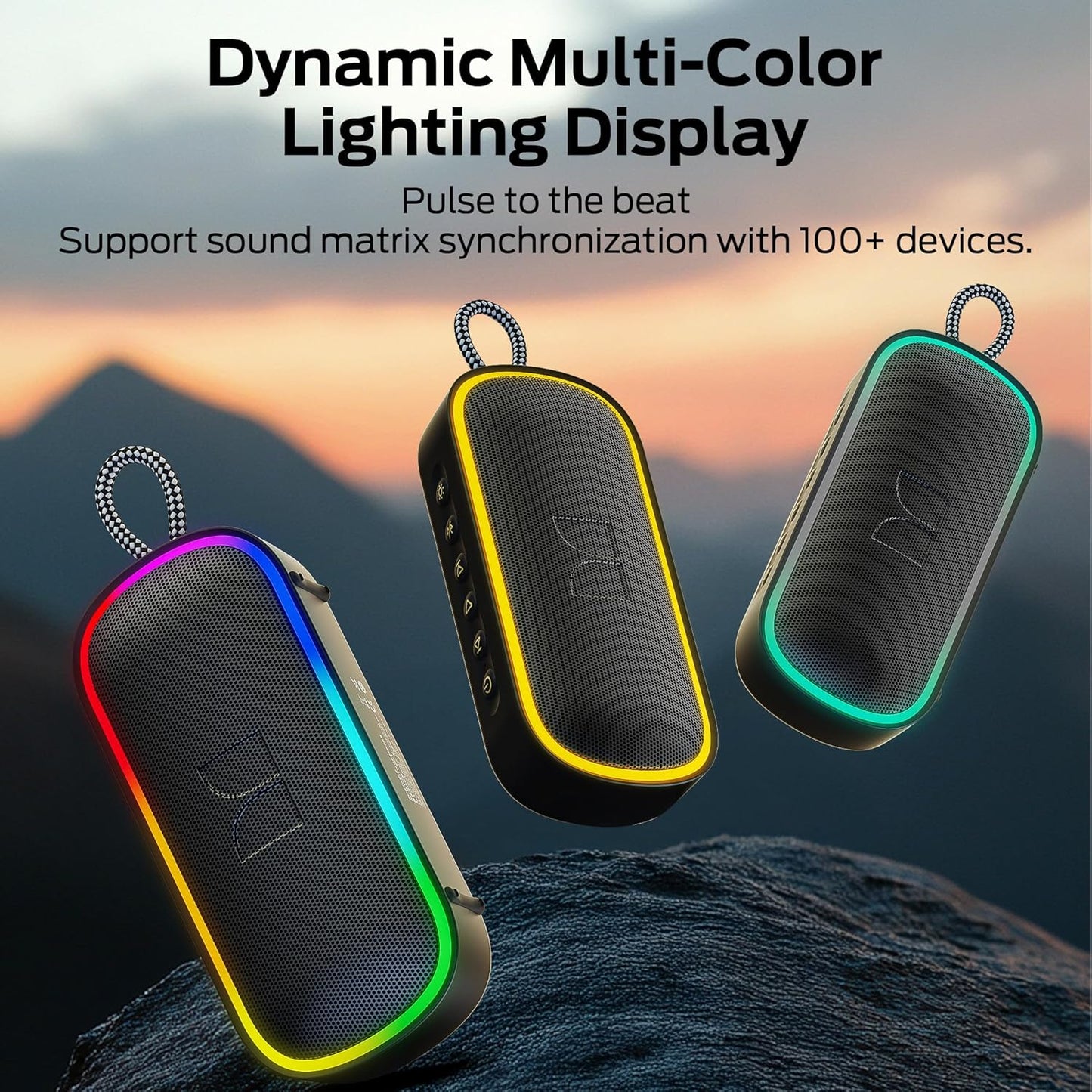 Boxa Portabila Bluetooth Monster S150 Plus, 40W, TWS, RGB, Waterproof, Neagra