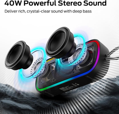 Boxa Portabila Bluetooth Monster S150 Plus, 40W, TWS, RGB, Waterproof, Neagra