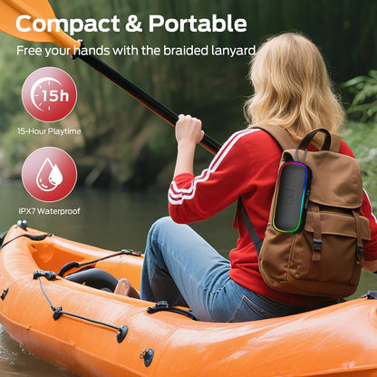 Boxa Portabila Bluetooth Monster S150 Plus, 40W, TWS, RGB, Waterproof, Neagra