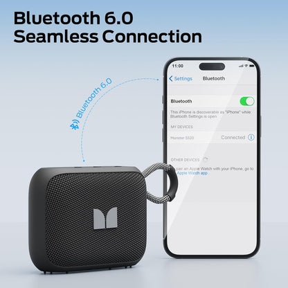 Boxa Portabila Bluetooth Monster S520, 5W, TWS, RGB, Waterproof, Neagra