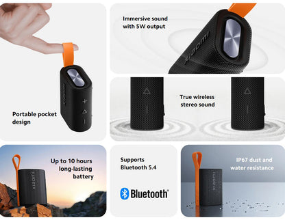 Boxa Portabila Bluetooth Xiaomi Sound Pocket, 5W, Waterproof, Neagra QBH4269GL