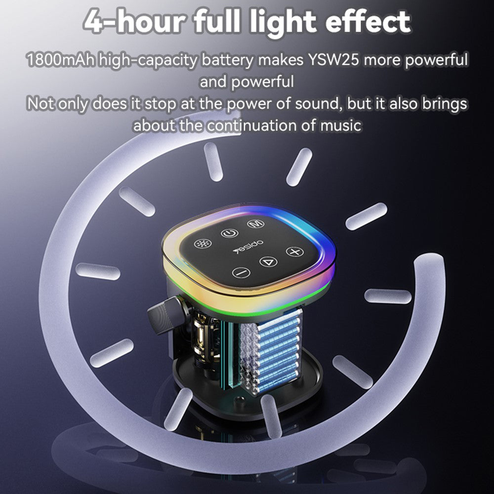Boxa Portabila Bluetooth Yesido YSW25, 5W, RGB, Neagra