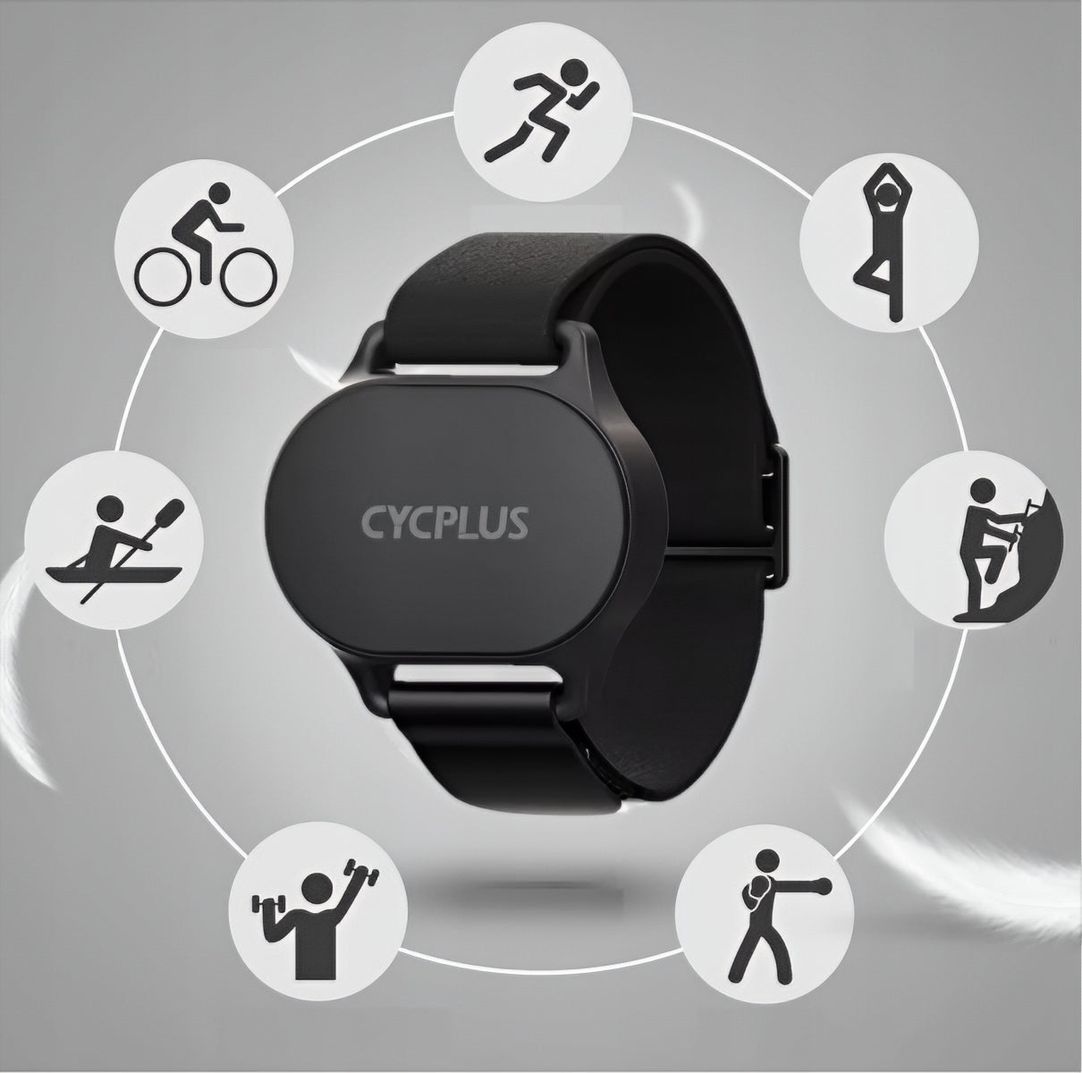 Bratara Monitorizare Ritm Cardiac Cycplus H1, Neagra