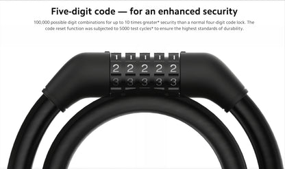 Cablu Antifurt Xiaomi pentru Trotineta Electrica, Neagra BHR6751GL