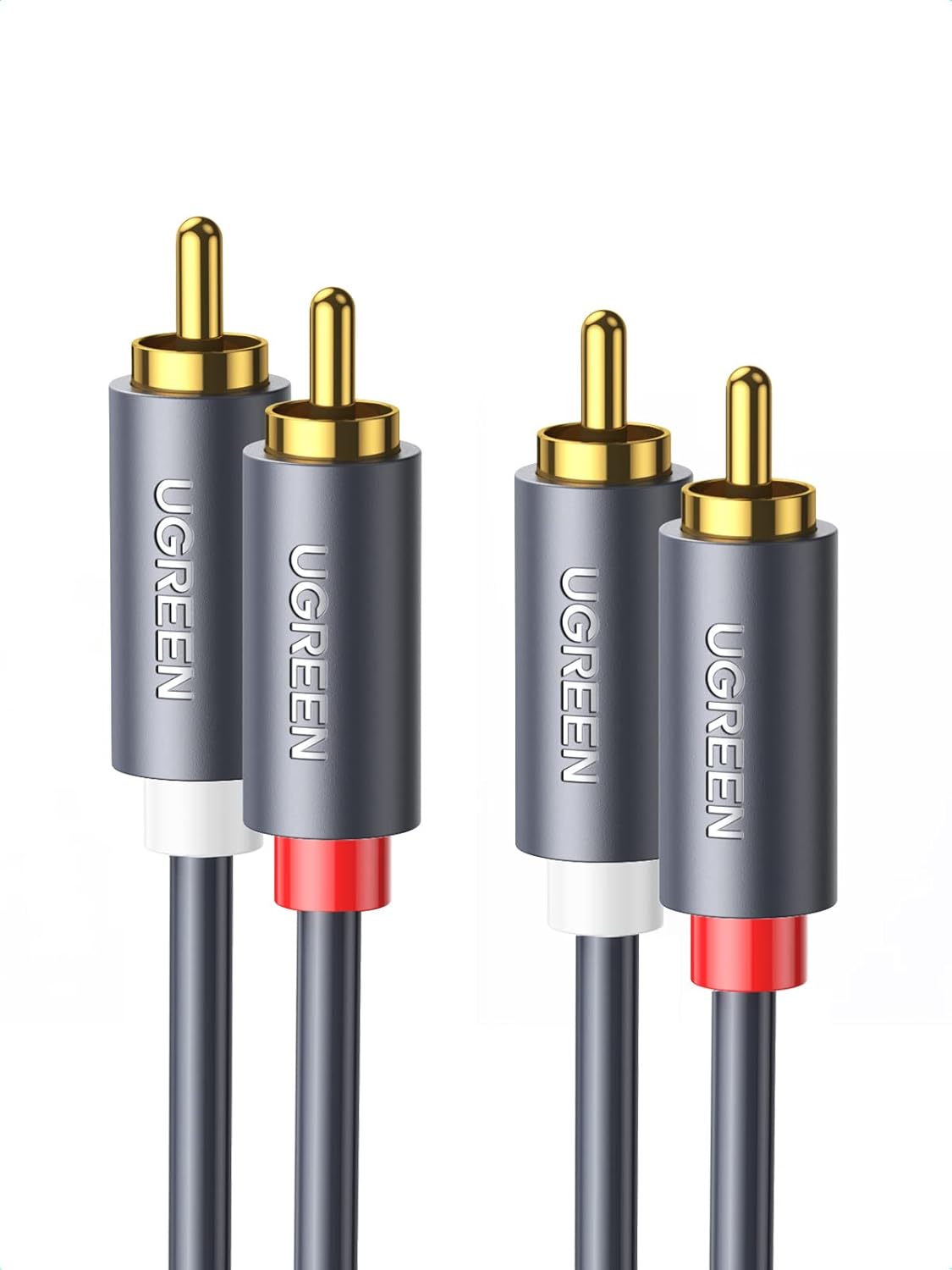 Cablu Audio 2 x RCA - 2 x RCA UGREEN AV104, 1.5m, Gri