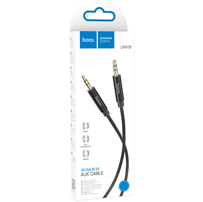 Cablu Audio 3.5mm - 3.5mm HOCO UPA19, 2m, Negru
