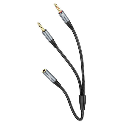 Adaptor Audio 3.5mm - 2 x 3.5mm HOCO UPA21, 0.25m, Negru