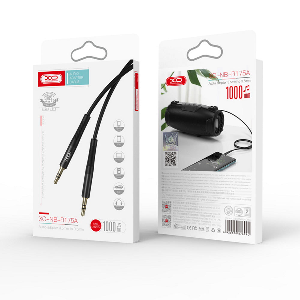 Cablu Audio 3.5mm - 3.5mm XO Design NB-R175B, 2m, Negru