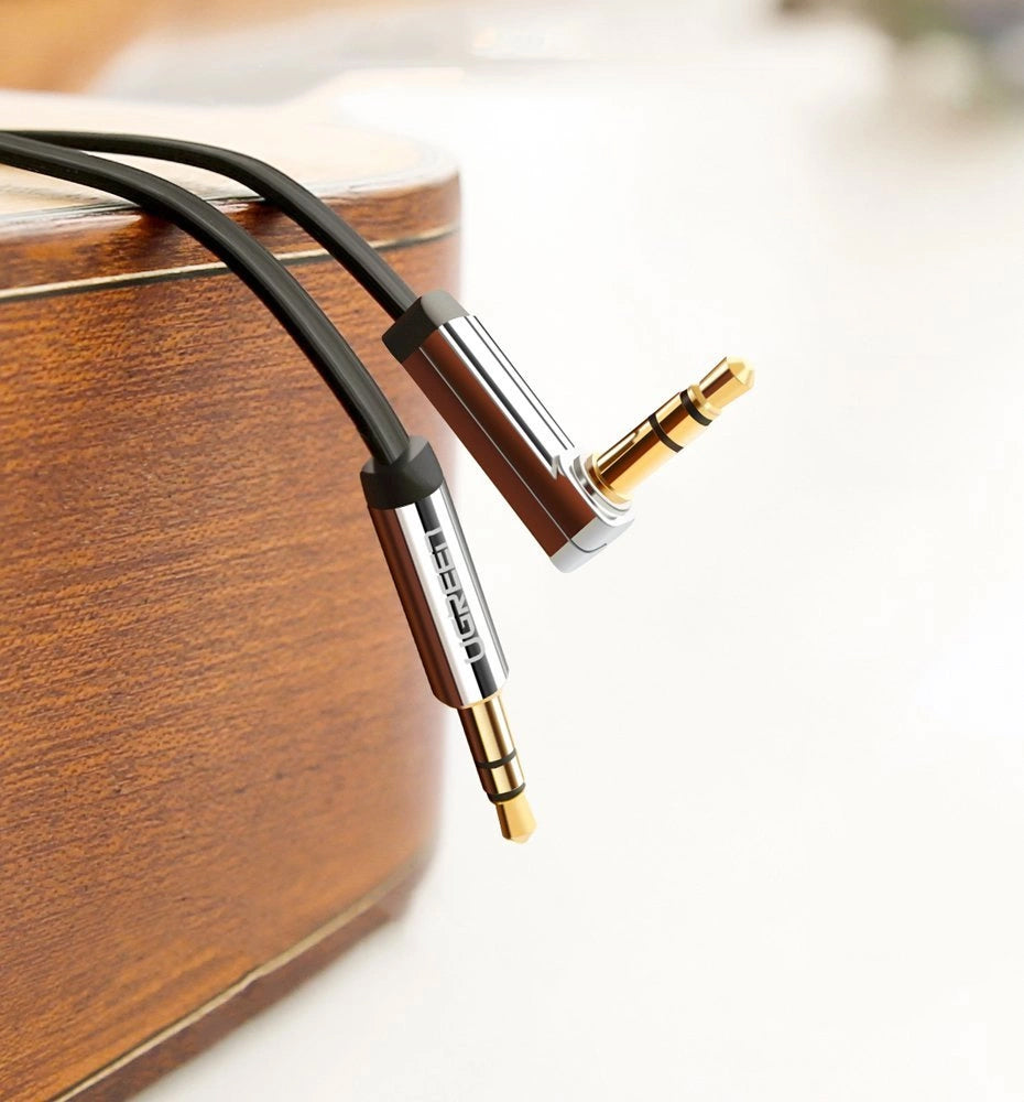 Cablu Audio 3.5mm - 3.5mm UGREEN AV119 Angled, 0.5m, Negru