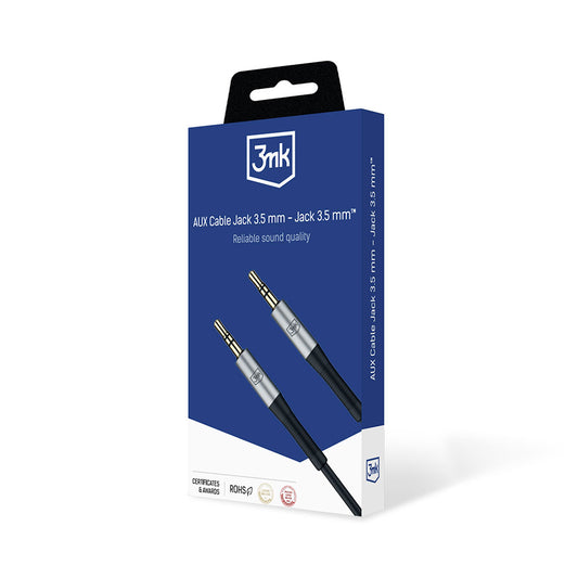 Cablu Audio 3.5mm - 3.5mm 3MK, 1m, Negru