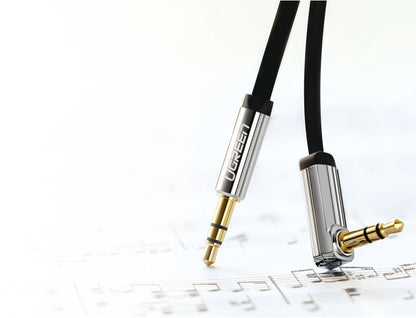 Cablu Audio 3.5mm - 3.5mm UGREEN AV119 Angled, 2m, Negru