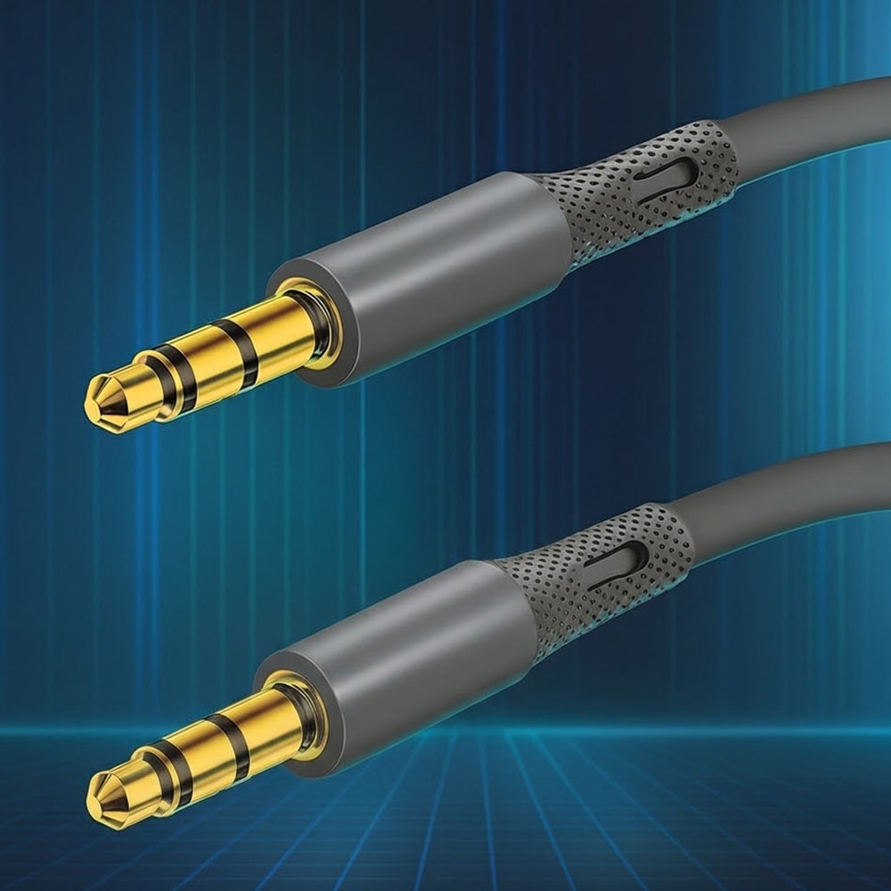 Cablu Audio 3.5mm - 3.5mm Techsuit AC3 SoundFlex, 1m, Gri