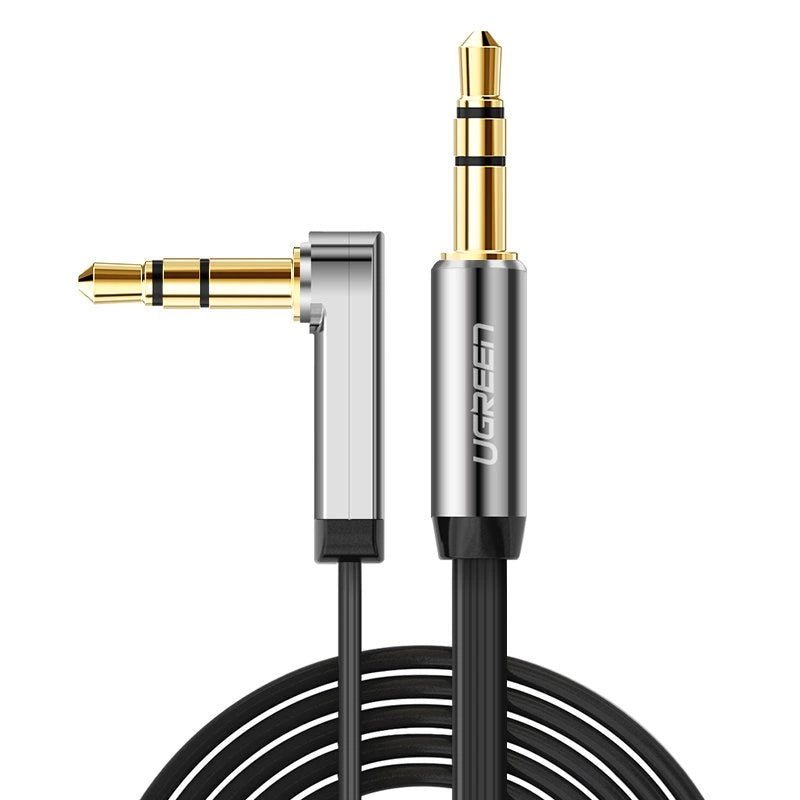Cablu Audio 3.5mm - 3.5mm UGREEN AV119 Angled, 0.5m, Negru