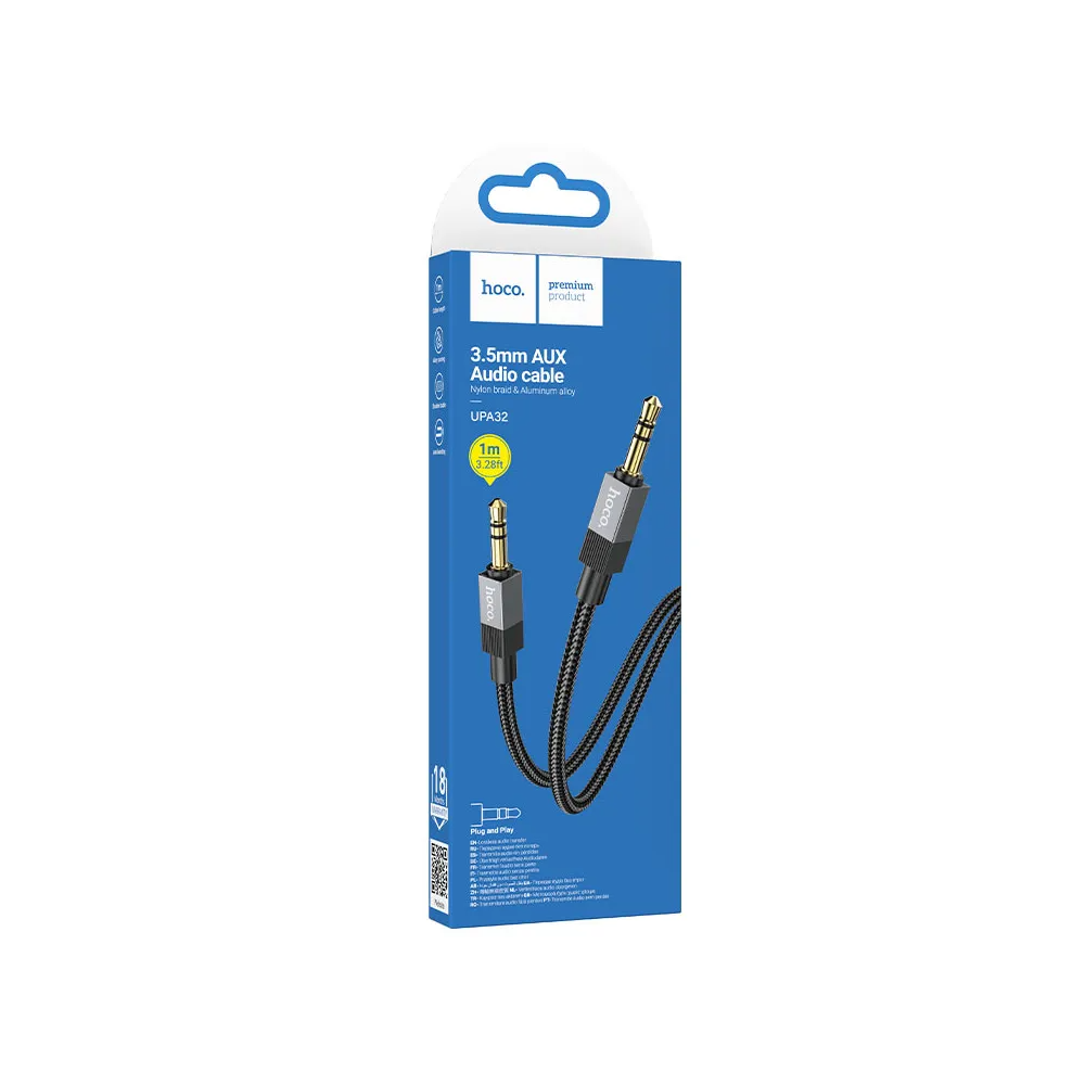 Cablu Audio 3.5mm - 3.5mm HOCO UPA32, 1m, Negru