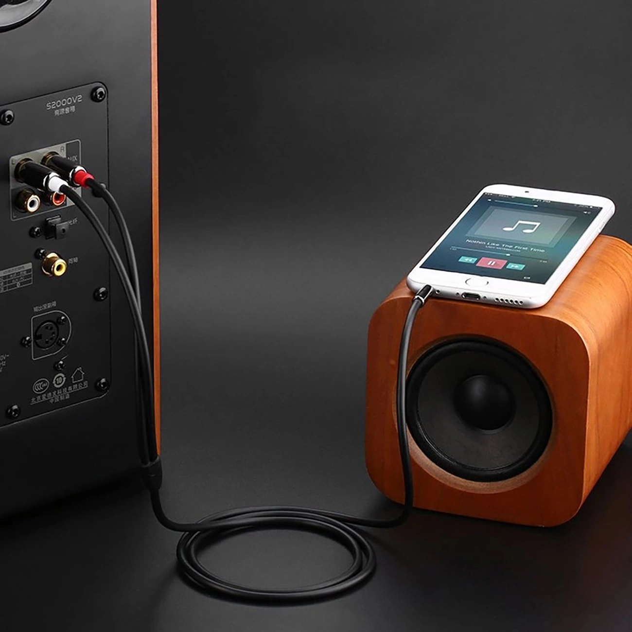 Cablu Audio 3.5mm - 2 x RCA UGREEN AV116, 1m, Negru