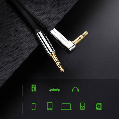 Cablu Audio 3.5mm - 3.5mm UGREEN AV119 Angled, 2m, Negru