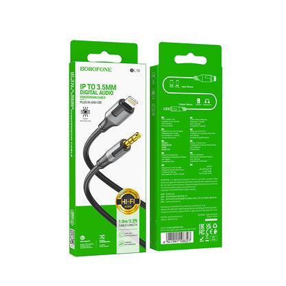 Cablu Audio Lightning - 3.5mm Borofone BL19 Creator, 1m, Negru