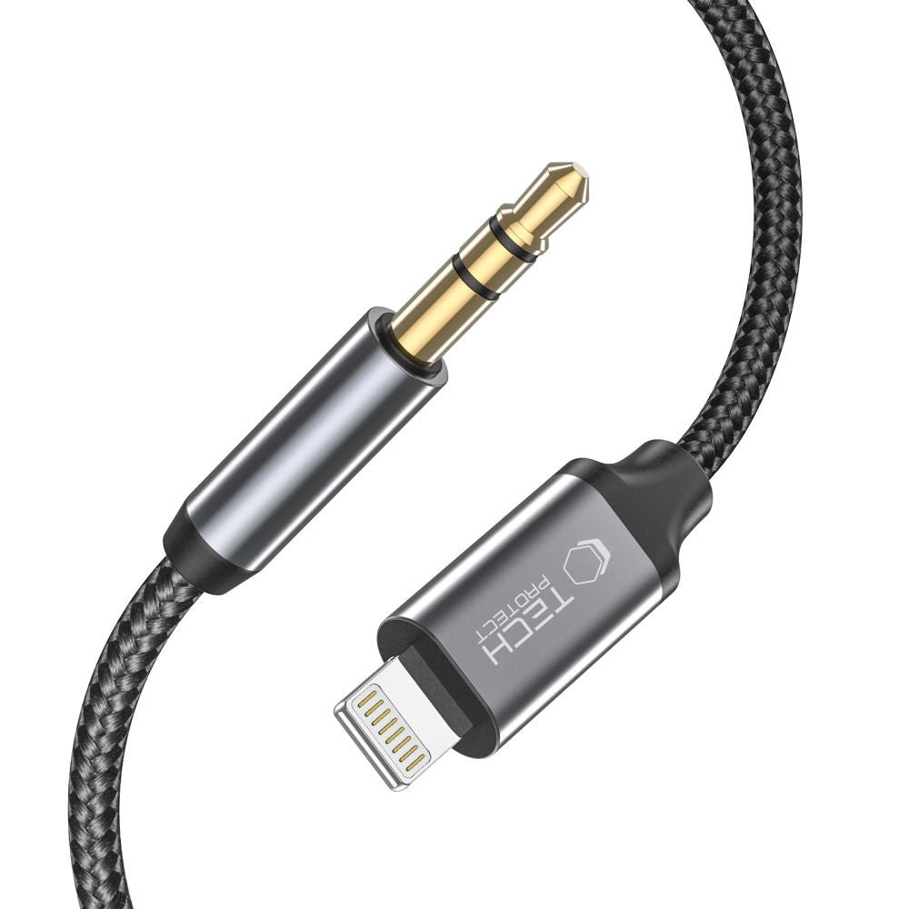 Cablu Audio Lightning - 3.5mm Tech-Protect Ultraboost, 1m, Negru
