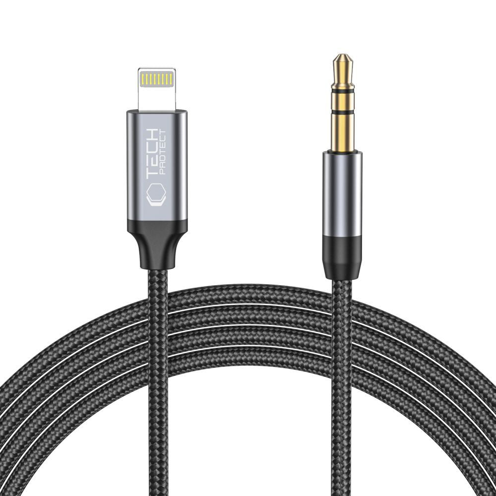 Cablu Audio Lightning - 3.5mm Tech-Protect Ultraboost, 1m, Negru