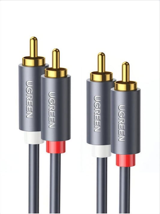Cablu Audio UGREEN AV104, 2 x RCA - 2 x RCA, 3m, Negru