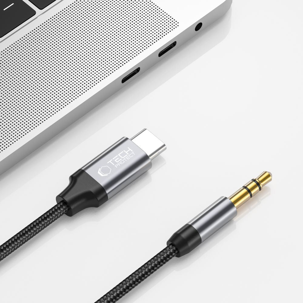 Cablu Audio USB-C - 3.5mm Tech-Protect Ultraboost, 1m, Negru