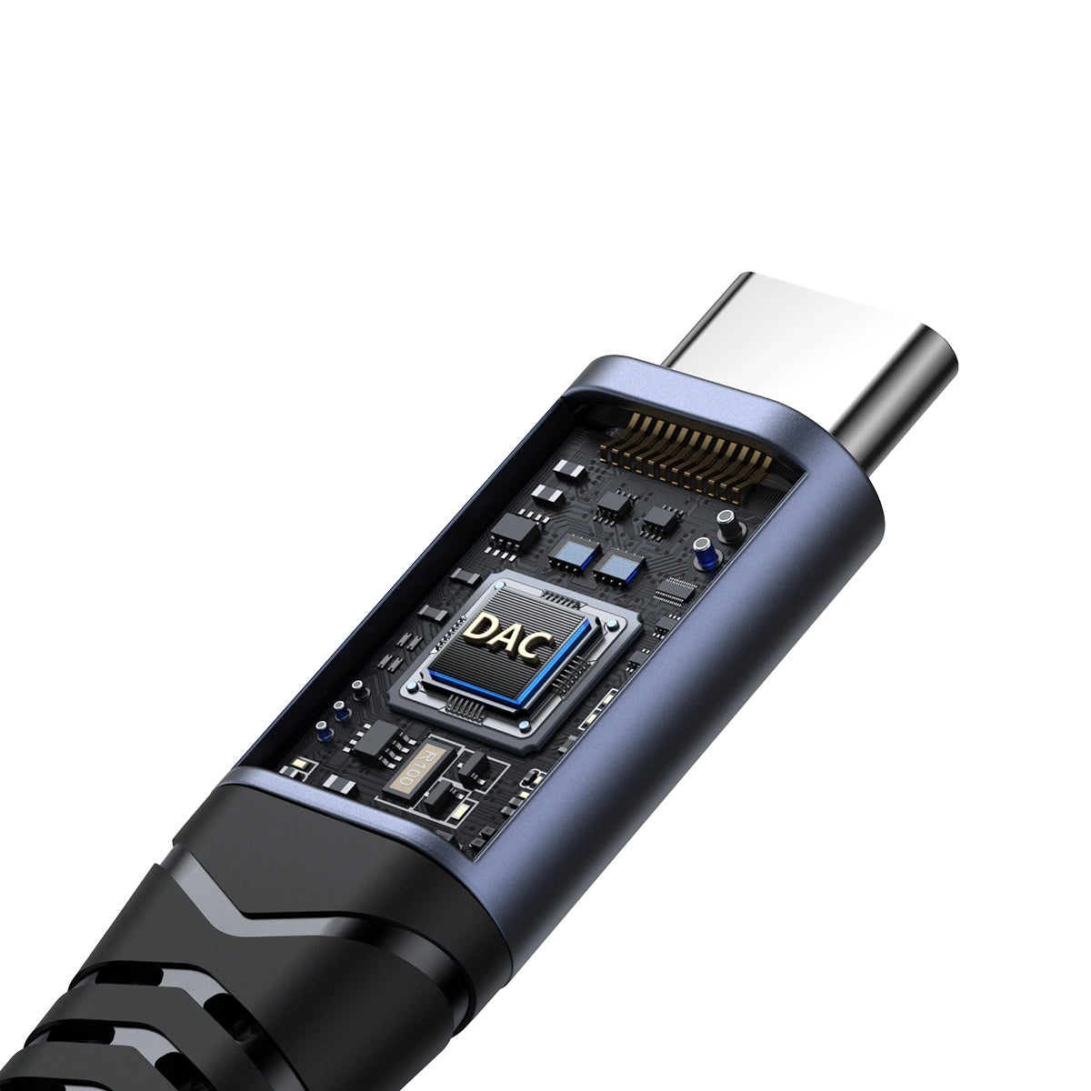 Cablu Audio USB-C - 3.5mm / USB-C Joyroom SY-C02, 0.14m, Negru