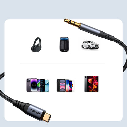 Cablu Audio USB-C - 3.5mm Joyroom SY-A07, 1.2m, Negru