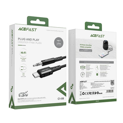 Cablu Audio USB-C - 3.5mm Acefast C1-08, 1.2m, Negru