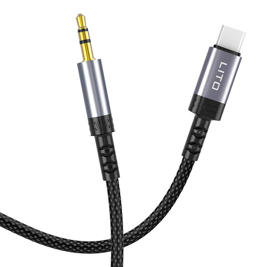 Cablu Audio USB-C - 3.5mm Lito LA01T, 1m, Negru