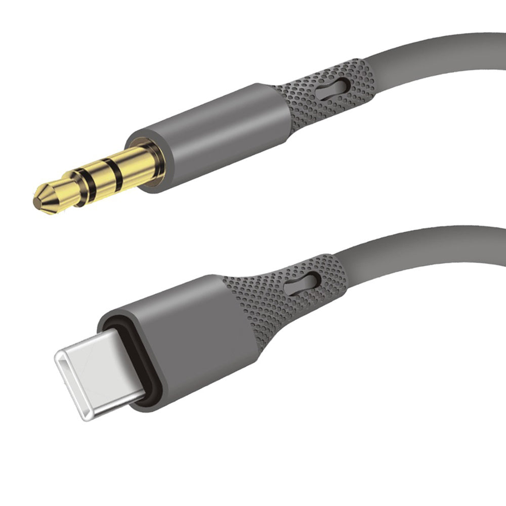 Cablu Audio USB-C - 3.5mm Techsuit AC4 SoundFlex, 1m, Gri