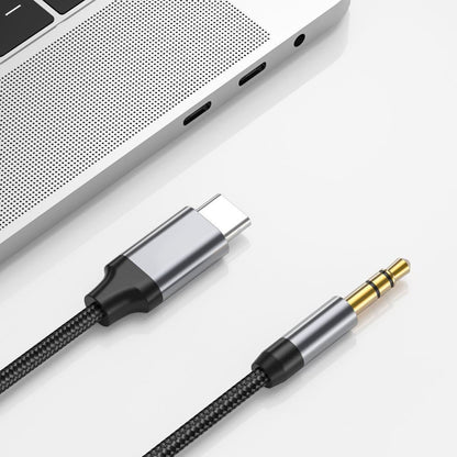 Cablu Audio USB-C - 3.5mm Techsuit AC9 SoundShell, 1.5m, Gri