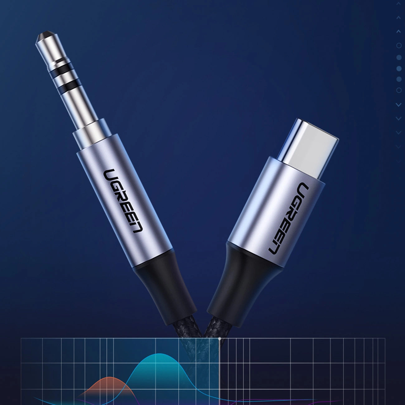 Cablu Audio USB-C - 3.5mm UGREEN AV143, 1m, Gri