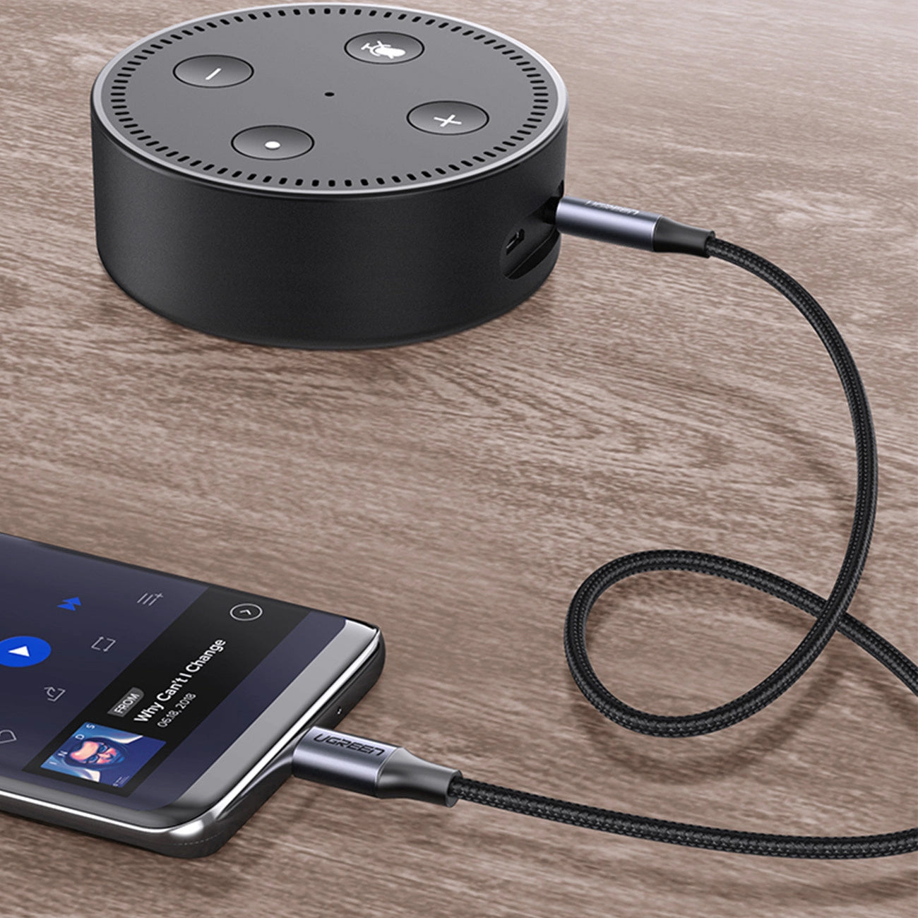 Cablu Audio USB-C - 3.5mm UGREEN AV143, 1m, Gri