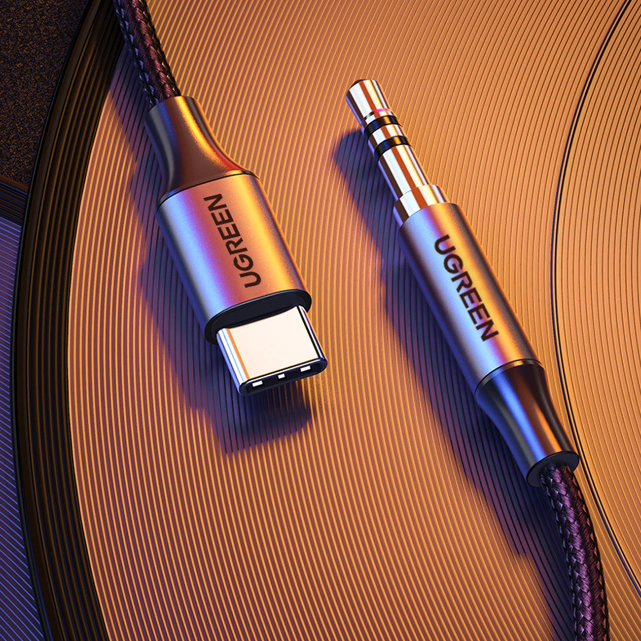 Cablu Audio USB-C - 3.5mm UGREEN AV143, 1m, Gri