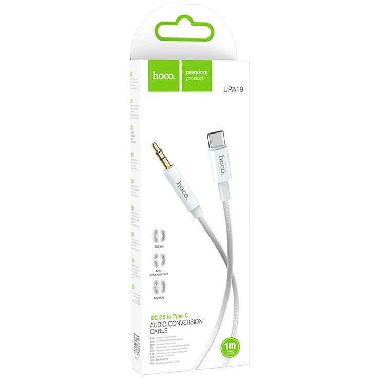 Cablu Audio USB-C - 3.5mm HOCO UPA19, 1m, Argintiu