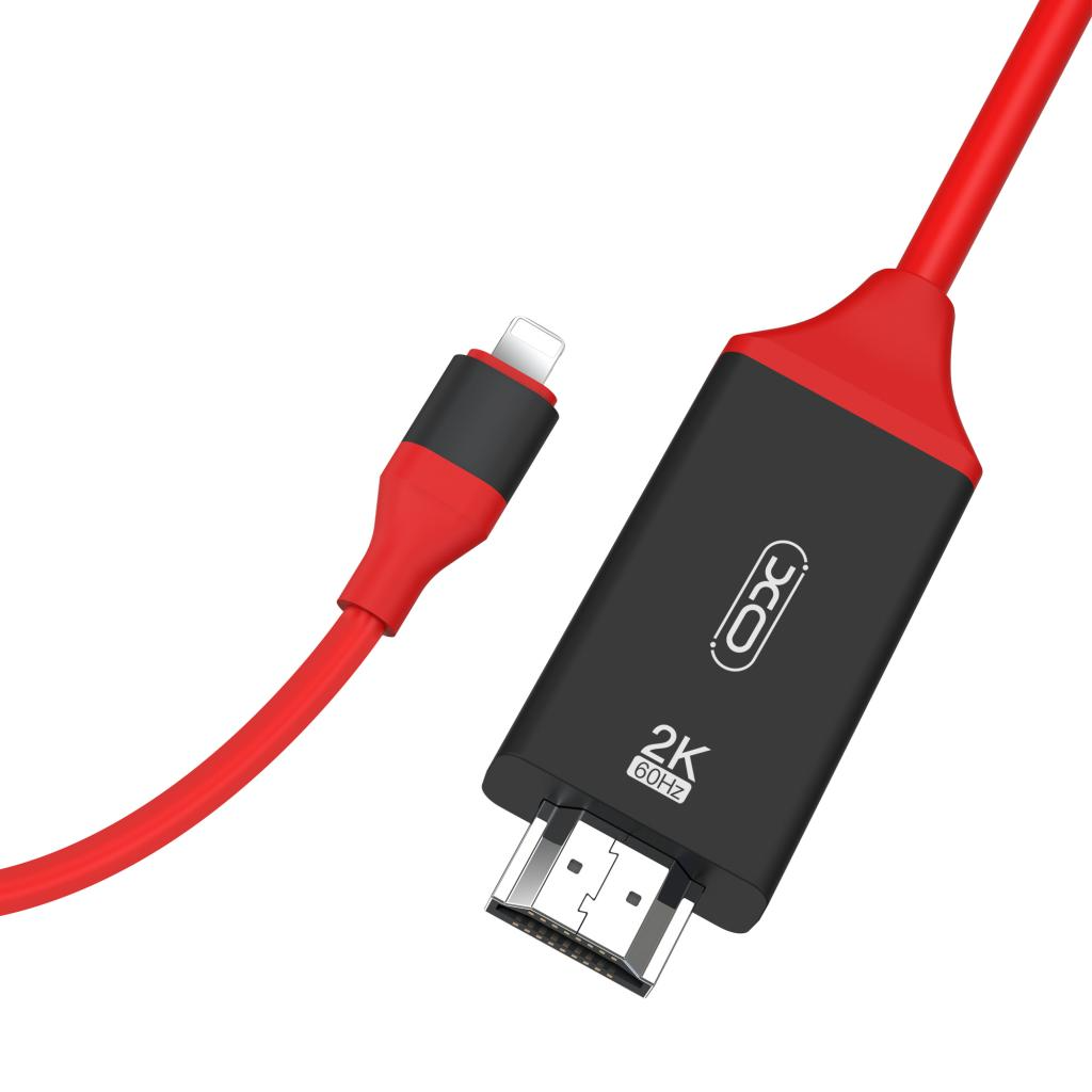 Cablu Audio si Video Lightning - HDMI XO Design GB006, 1.8m, Rosu
