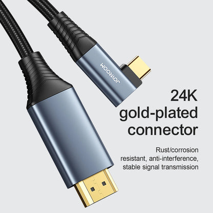 Cablu Audio si Video USB-C - HDMI Joyroom SY-20C1 Angled, 2m, Gri