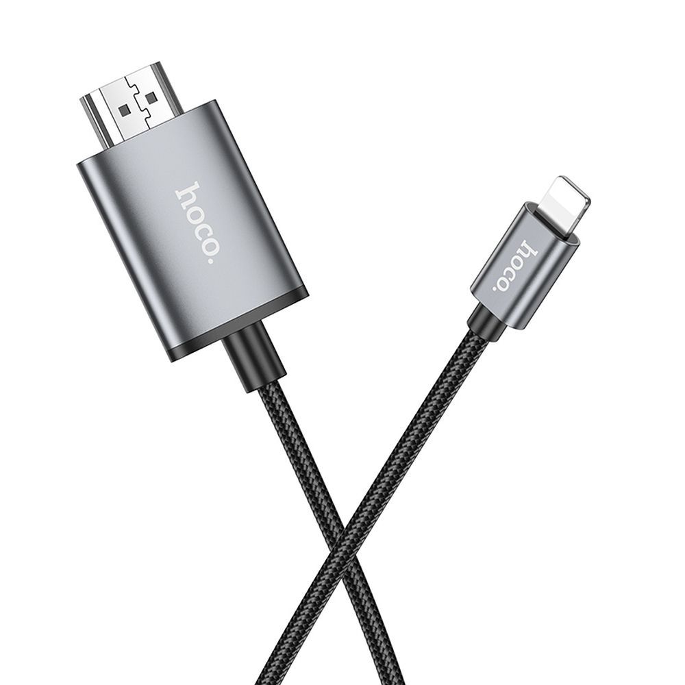 Cablu Audio si Video Lightning - HDMI HOCO UA27, 2m, Gri