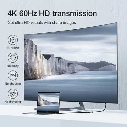 Cablu Audio si Video USB-C - HDMI Joyroom SY-20C1 Angled, 2m, Gri
