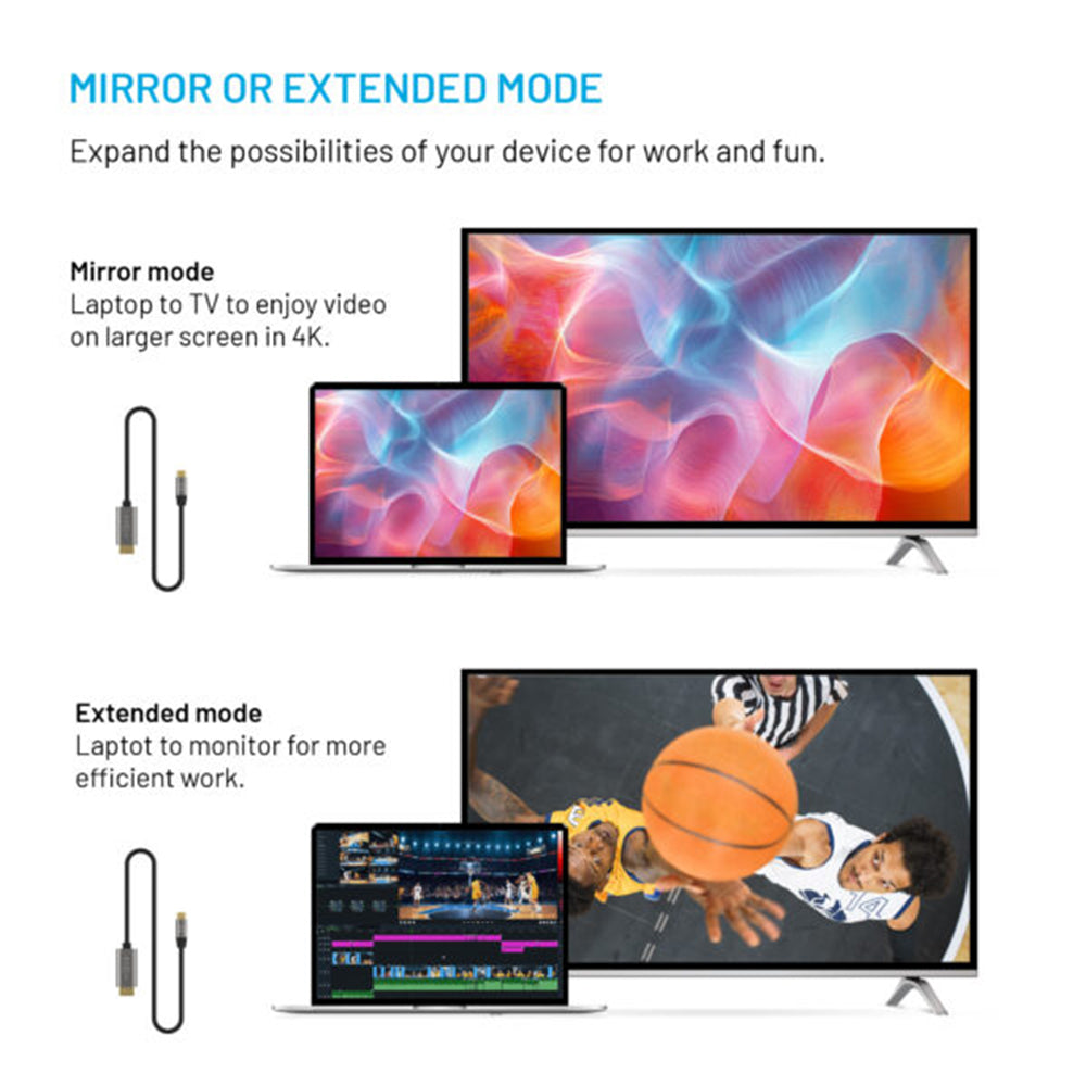 Cablu Audio si Video USB-C - HDMI Fixed, 2m, Gri