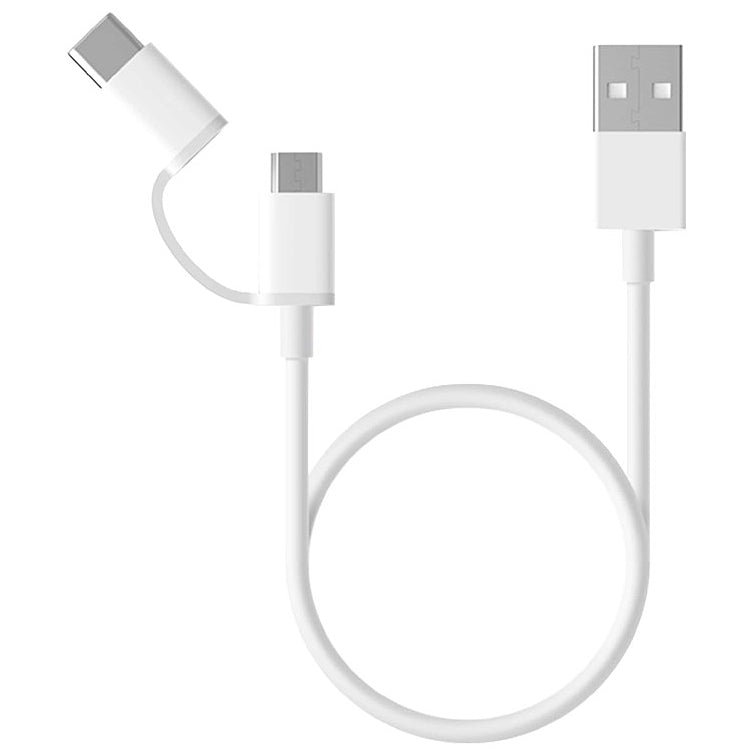 Cablu Date si Incarcare USB-A - microUSB / USB-C Xiaomi, 18W, 0.3m, Alb SJV4083TY