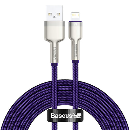 Cablu Date si Incarcare USB-A - Lightning Baseus Cafule Metal Series, 18W, 2m, Mov CALJK-B05