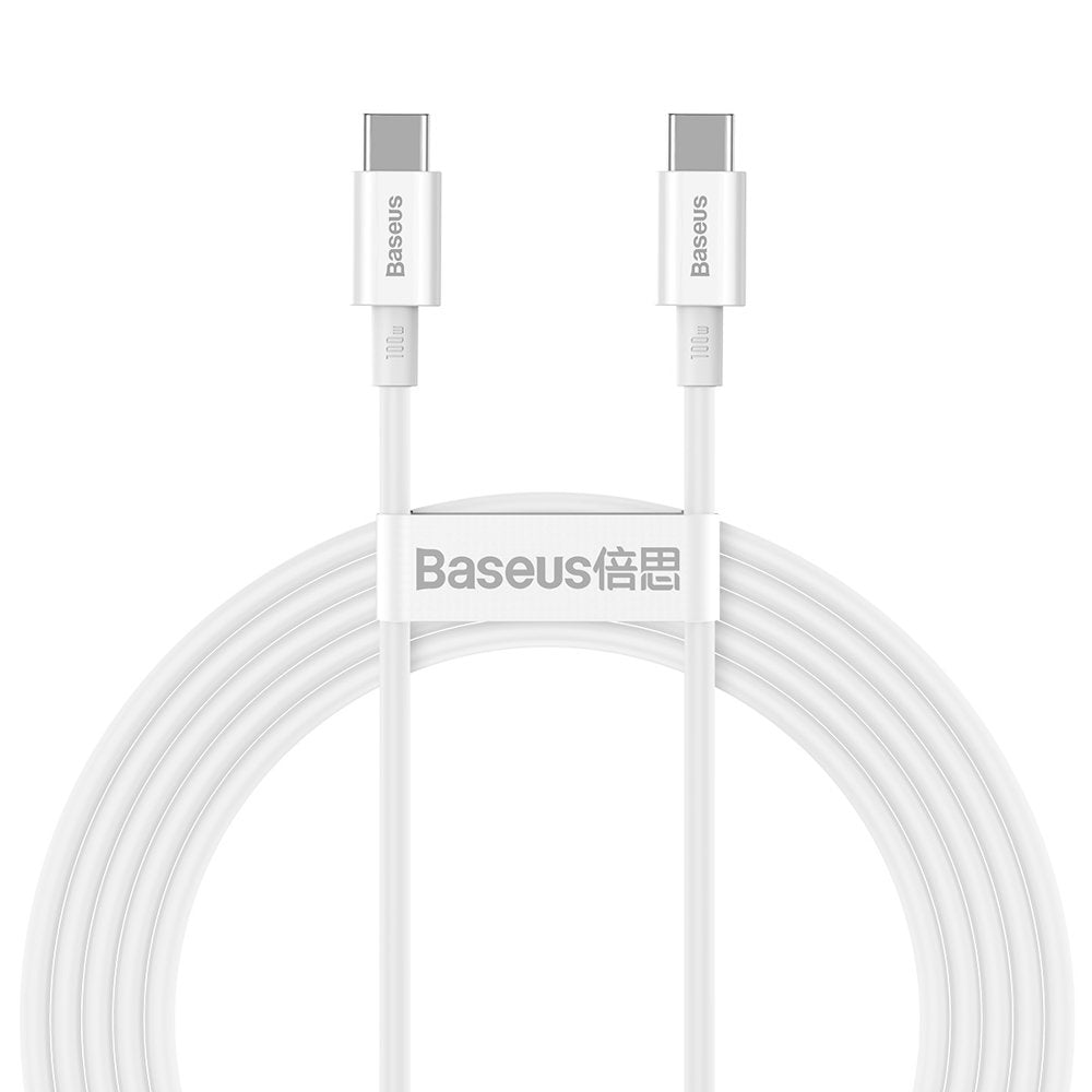 Cablu Date si Incarcare USB-C - USB-C Baseus Superior Series, 100W, 2m, Alb CATYS-C02