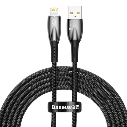 Cablu Date si Incarcare USB-A - Lightning Baseus Glimmer Series, 20W, 2m, Negru