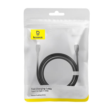 Cablu Date si Incarcare USB-C - USB-C Baseus Pudding, 100W, 2m, Negru P10355702111-01