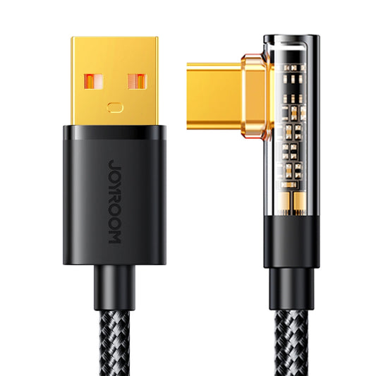 Cablu Date si Incarcare USB-A - USB-C Joyroom S-UC027A6 Angled, 60W, 1.2m, Negru
