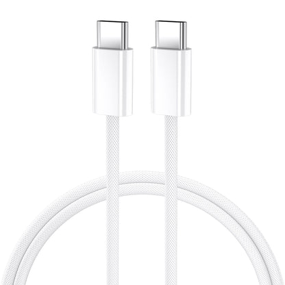 Cablu Date si Incarcare USB-C - USB-C BWOO BO-X284, 60W, 1m, Alb