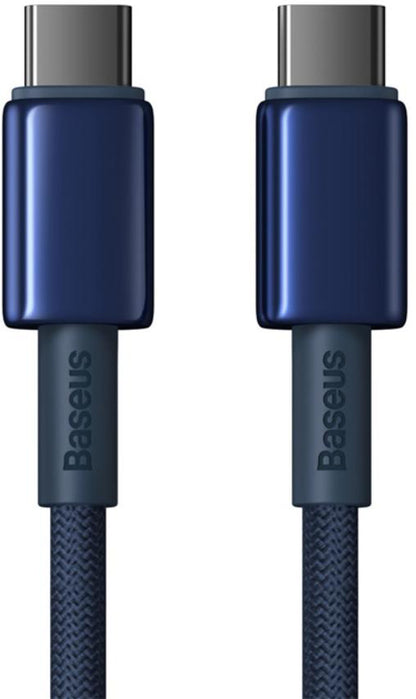 Cablu Date si Incarcare USB-C - USB-C Baseus Tungsten Gold, 100W, 2m, Bleumarin P10319800321-04