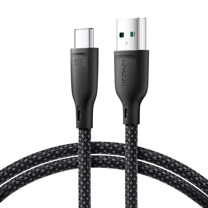 Cablu Date si Incarcare USB-A - USB-C Joyroom Multi-Color S-A34, 100W, 1m, Negru