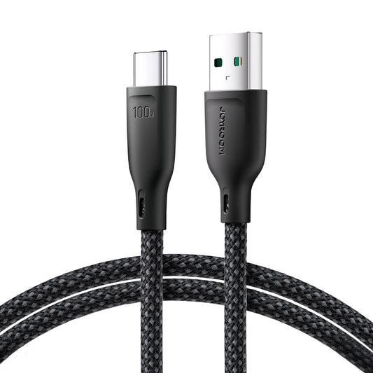 Cablu Date si Incarcare USB-A - USB-C Joyroom Multi-Color S-A34, 100W, 1m, Negru